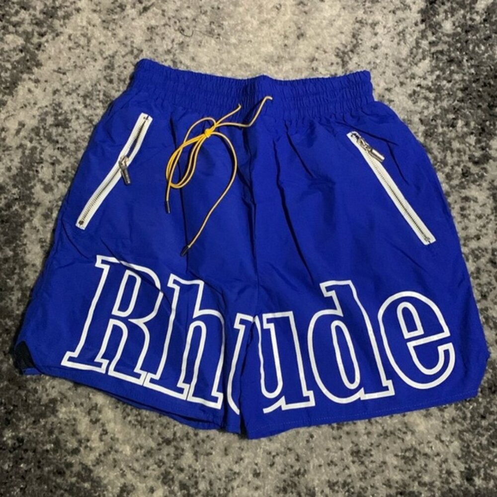 Rhude blue reflective Athletic RH Logo Shorts Men’s size Large